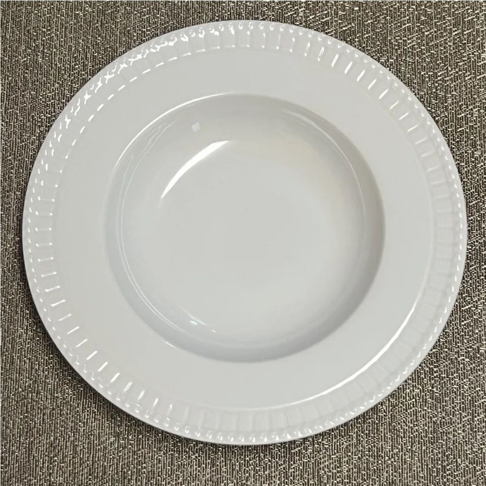 4 PIECE RICHARD GINORI ICARO LOT of 4 SALAD SOUP BOWLS WHITE DOT 9”
